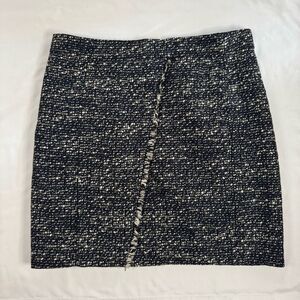 J. Crew Faux-Wrap Pencil Skirt Metallic Tweed Size 6 Wool Blend Preppy Career